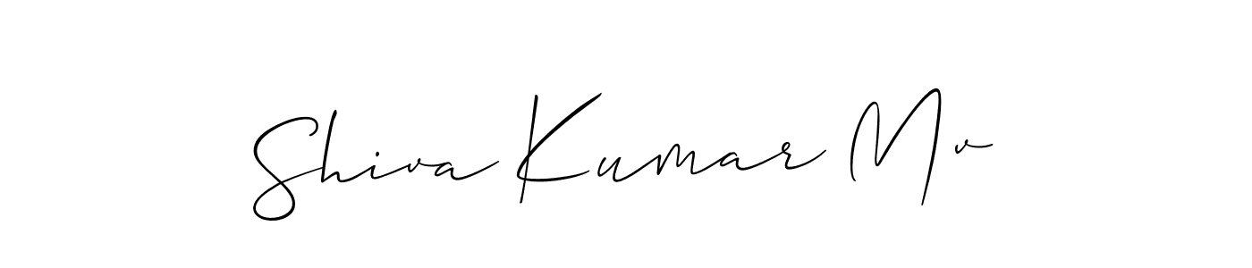 Make a beautiful signature design for name Shiva Kumar Mv. With this signature (Allison_Script) style, you can create a handwritten signature for free. Shiva Kumar Mv signature style 2 images and pictures png