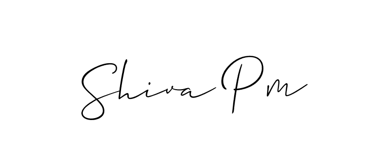 Create a beautiful signature design for name Shiva Pm. With this signature (Allison_Script) fonts, you can make a handwritten signature for free. Shiva Pm signature style 2 images and pictures png