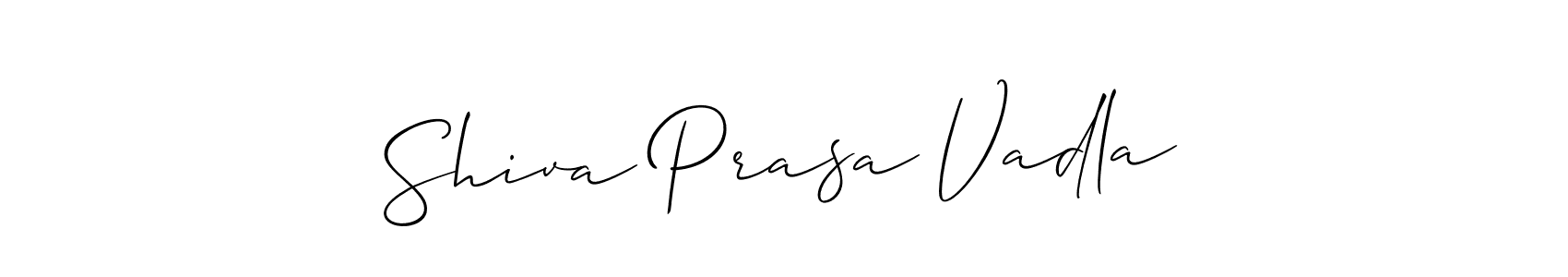 You should practise on your own different ways (Allison_Script) to write your name (Shiva Prasa Vadla) in signature. don't let someone else do it for you. Shiva Prasa Vadla signature style 2 images and pictures png