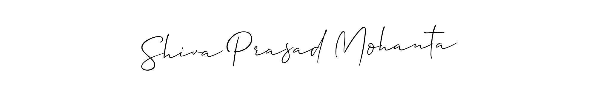 The best way (Allison_Script) to make a short signature is to pick only two or three words in your name. The name Shiva Prasad Mohanta include a total of six letters. For converting this name. Shiva Prasad Mohanta signature style 2 images and pictures png