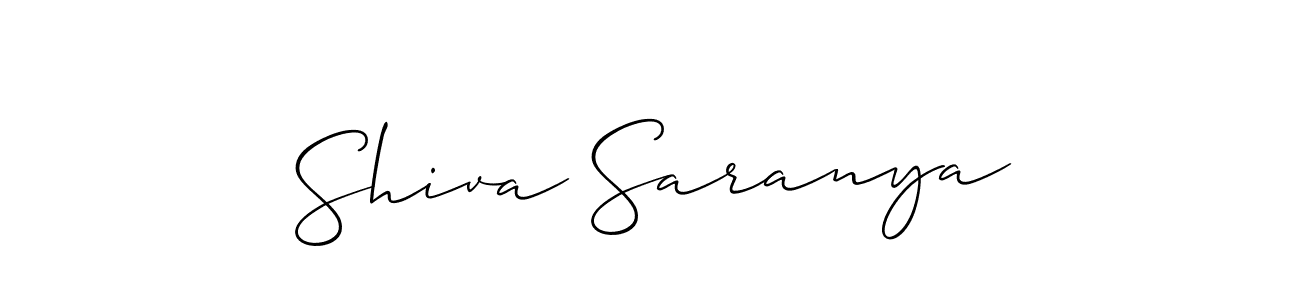 Also we have Shiva Saranya name is the best signature style. Create professional handwritten signature collection using Allison_Script autograph style. Shiva Saranya signature style 2 images and pictures png