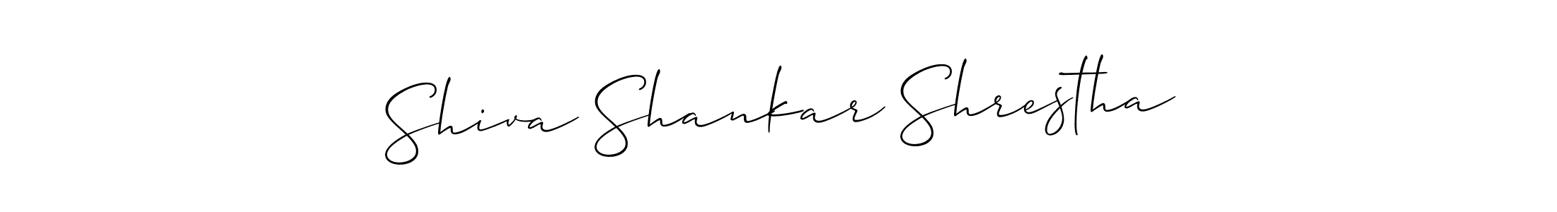 Allison_Script is a professional signature style that is perfect for those who want to add a touch of class to their signature. It is also a great choice for those who want to make their signature more unique. Get Shiva Shankar Shrestha name to fancy signature for free. Shiva Shankar Shrestha signature style 2 images and pictures png
