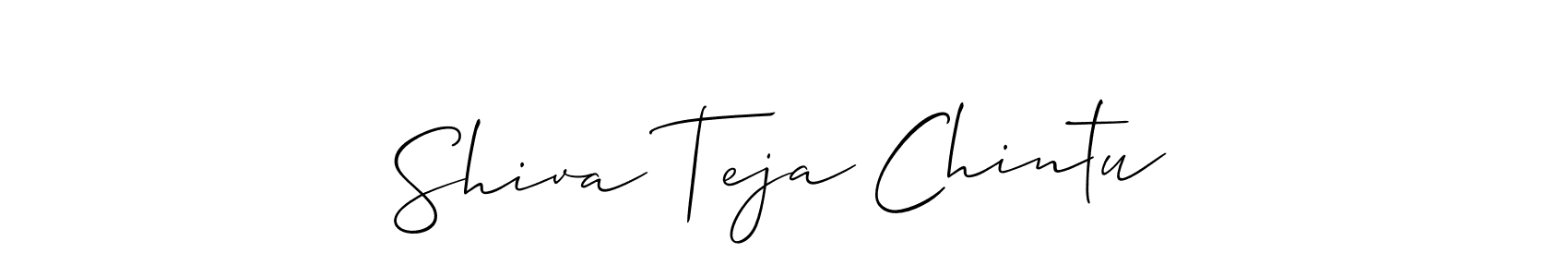 Also we have Shiva Teja Chintu name is the best signature style. Create professional handwritten signature collection using Allison_Script autograph style. Shiva Teja Chintu signature style 2 images and pictures png