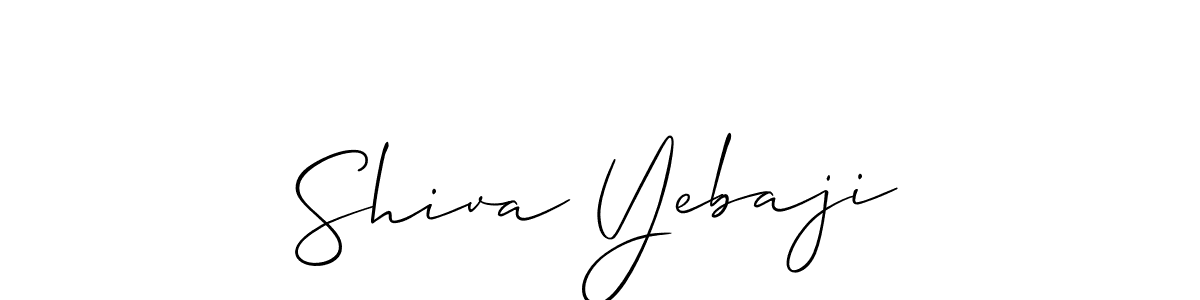 How to Draw Shiva Yebaji signature style? Allison_Script is a latest design signature styles for name Shiva Yebaji. Shiva Yebaji signature style 2 images and pictures png
