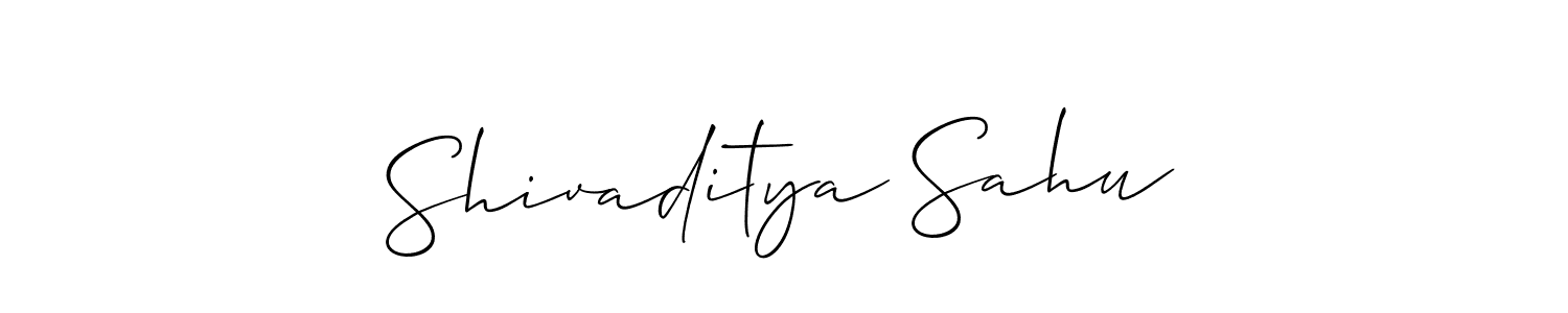 Also You can easily find your signature by using the search form. We will create Shivaditya Sahu name handwritten signature images for you free of cost using Allison_Script sign style. Shivaditya Sahu signature style 2 images and pictures png