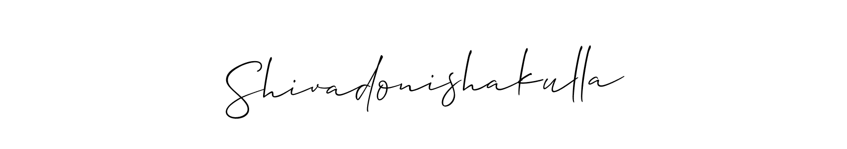 Allison_Script is a professional signature style that is perfect for those who want to add a touch of class to their signature. It is also a great choice for those who want to make their signature more unique. Get Shivadonishakulla name to fancy signature for free. Shivadonishakulla signature style 2 images and pictures png