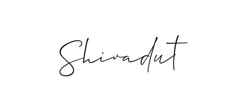 You should practise on your own different ways (Allison_Script) to write your name (Shivadut) in signature. don't let someone else do it for you. Shivadut signature style 2 images and pictures png