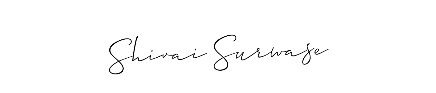 Also You can easily find your signature by using the search form. We will create Shivai Surwase name handwritten signature images for you free of cost using Allison_Script sign style. Shivai Surwase signature style 2 images and pictures png