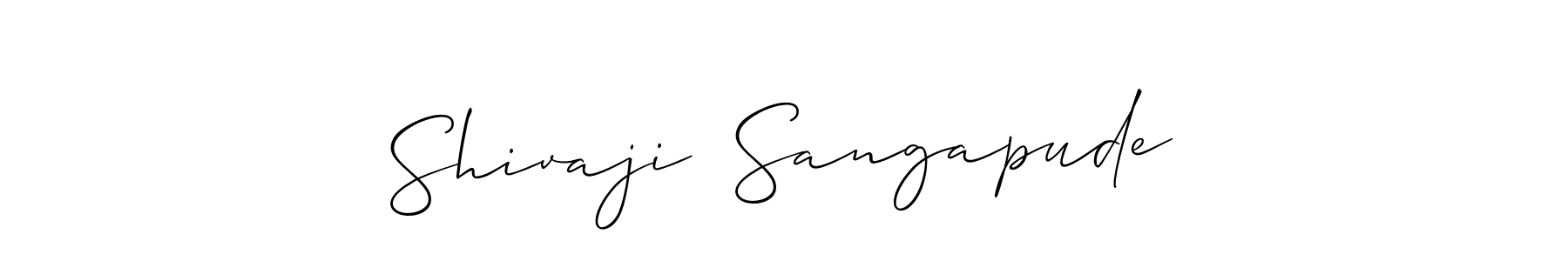 Allison_Script is a professional signature style that is perfect for those who want to add a touch of class to their signature. It is also a great choice for those who want to make their signature more unique. Get Shivaji  Sangapude name to fancy signature for free. Shivaji  Sangapude signature style 2 images and pictures png