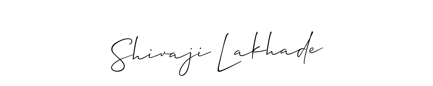 Use a signature maker to create a handwritten signature online. With this signature software, you can design (Allison_Script) your own signature for name Shivaji Lakhade. Shivaji Lakhade signature style 2 images and pictures png