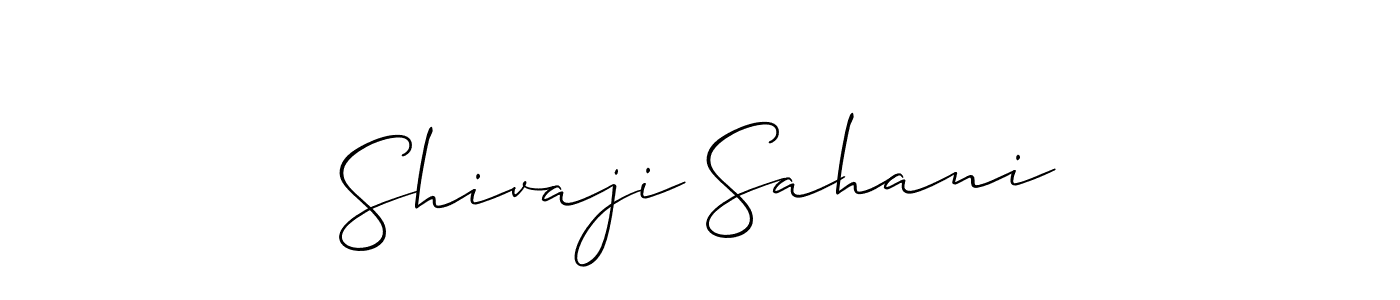 Use a signature maker to create a handwritten signature online. With this signature software, you can design (Allison_Script) your own signature for name Shivaji Sahani. Shivaji Sahani signature style 2 images and pictures png