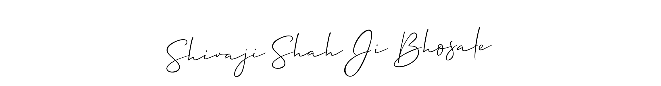 Allison_Script is a professional signature style that is perfect for those who want to add a touch of class to their signature. It is also a great choice for those who want to make their signature more unique. Get Shivaji Shah Ji Bhosale name to fancy signature for free. Shivaji Shah Ji Bhosale signature style 2 images and pictures png