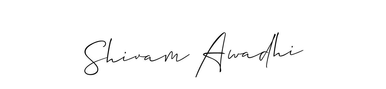 Also we have Shivam Awadhi name is the best signature style. Create professional handwritten signature collection using Allison_Script autograph style. Shivam Awadhi signature style 2 images and pictures png