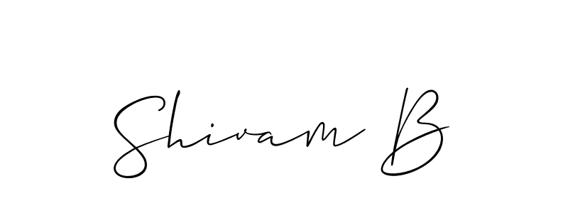 Shivam B stylish signature style. Best Handwritten Sign (Allison_Script) for my name. Handwritten Signature Collection Ideas for my name Shivam B. Shivam B signature style 2 images and pictures png