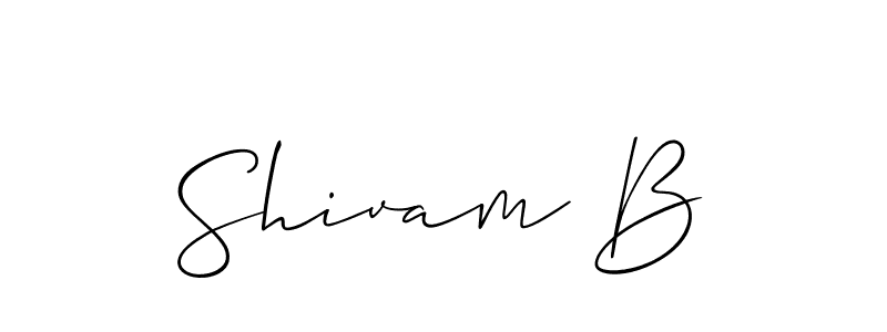 if you are searching for the best signature style for your name Shivam B. so please give up your signature search. here we have designed multiple signature styles  using Allison_Script. Shivam B signature style 2 images and pictures png