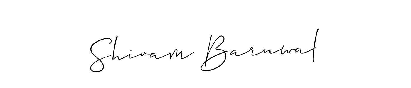 Allison_Script is a professional signature style that is perfect for those who want to add a touch of class to their signature. It is also a great choice for those who want to make their signature more unique. Get Shivam Barnwal name to fancy signature for free. Shivam Barnwal signature style 2 images and pictures png