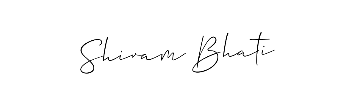 Design your own signature with our free online signature maker. With this signature software, you can create a handwritten (Allison_Script) signature for name Shivam Bhati. Shivam Bhati signature style 2 images and pictures png