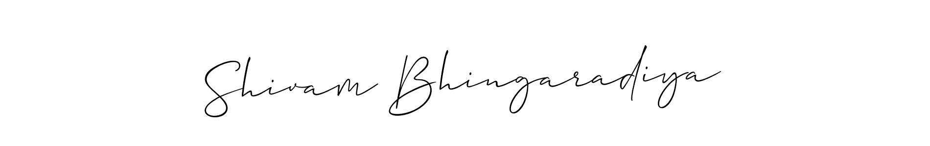 Make a beautiful signature design for name Shivam Bhingaradiya. With this signature (Allison_Script) style, you can create a handwritten signature for free. Shivam Bhingaradiya signature style 2 images and pictures png