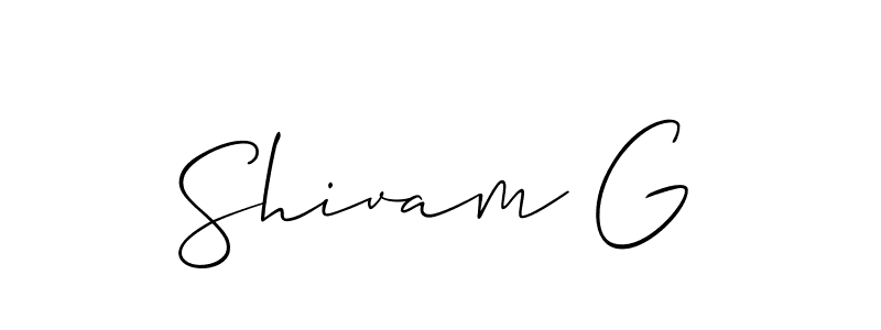 How to make Shivam G name signature. Use Allison_Script style for creating short signs online. This is the latest handwritten sign. Shivam G signature style 2 images and pictures png