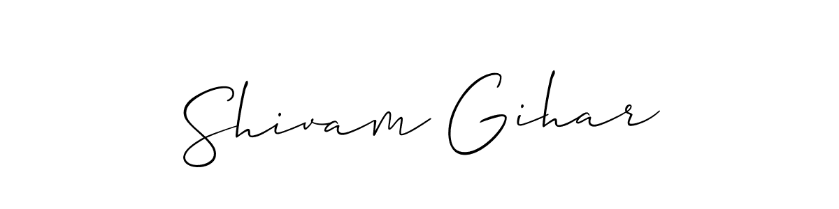 if you are searching for the best signature style for your name Shivam Gihar. so please give up your signature search. here we have designed multiple signature styles  using Allison_Script. Shivam Gihar signature style 2 images and pictures png