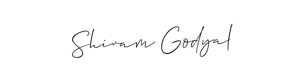 You should practise on your own different ways (Allison_Script) to write your name (Shivam Godyal) in signature. don't let someone else do it for you. Shivam Godyal signature style 2 images and pictures png