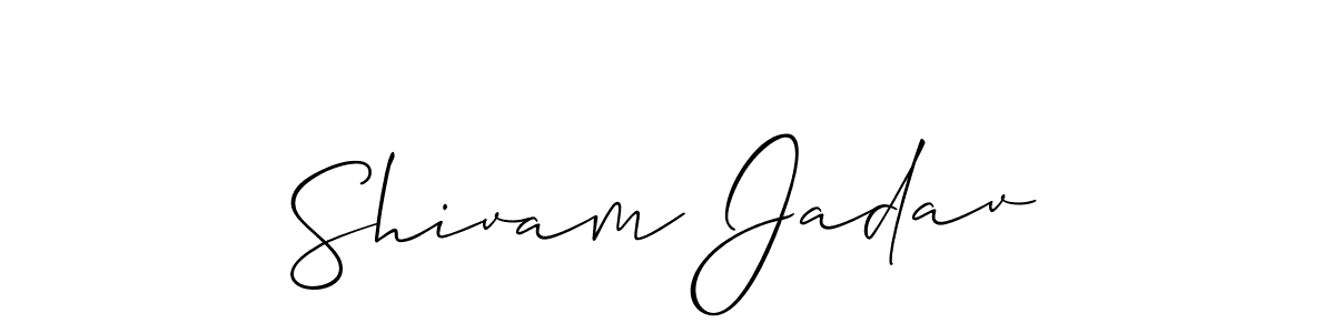 if you are searching for the best signature style for your name Shivam Jadav. so please give up your signature search. here we have designed multiple signature styles  using Allison_Script. Shivam Jadav signature style 2 images and pictures png