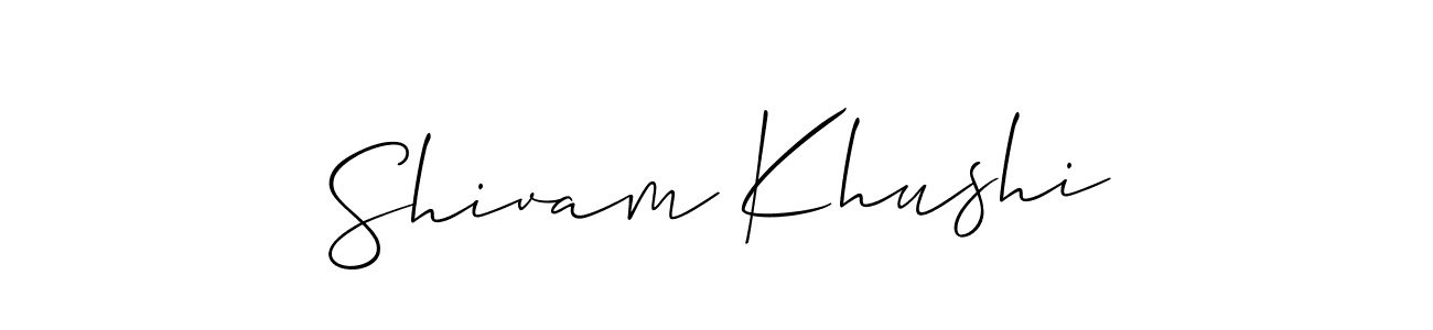 if you are searching for the best signature style for your name Shivam Khushi. so please give up your signature search. here we have designed multiple signature styles  using Allison_Script. Shivam Khushi signature style 2 images and pictures png