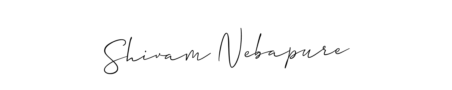 Also You can easily find your signature by using the search form. We will create Shivam Nebapure name handwritten signature images for you free of cost using Allison_Script sign style. Shivam Nebapure signature style 2 images and pictures png