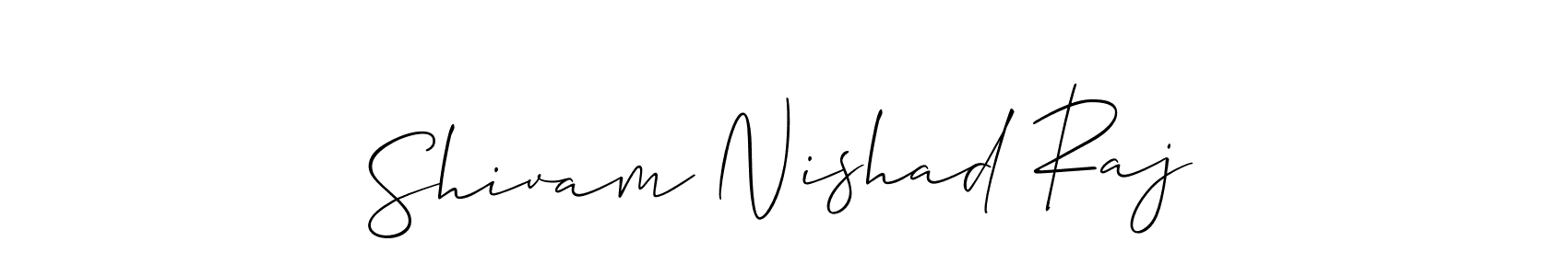 Make a beautiful signature design for name Shivam Nishad Raj. With this signature (Allison_Script) style, you can create a handwritten signature for free. Shivam Nishad Raj signature style 2 images and pictures png