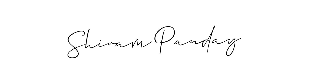 You should practise on your own different ways (Allison_Script) to write your name (Shivam Panday) in signature. don't let someone else do it for you. Shivam Panday signature style 2 images and pictures png