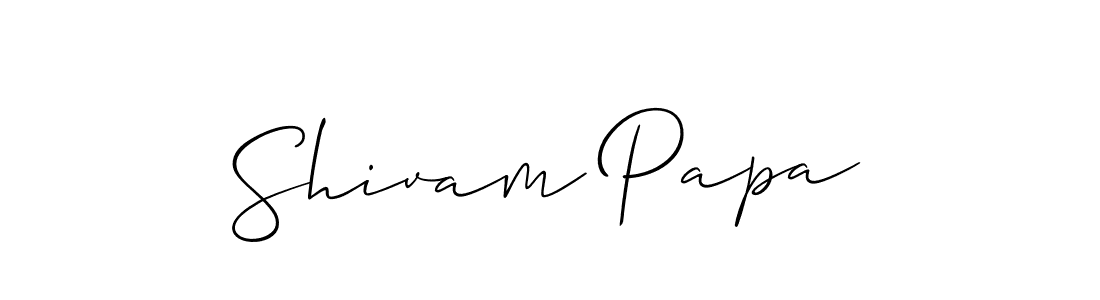 Also we have Shivam Papa name is the best signature style. Create professional handwritten signature collection using Allison_Script autograph style. Shivam Papa signature style 2 images and pictures png