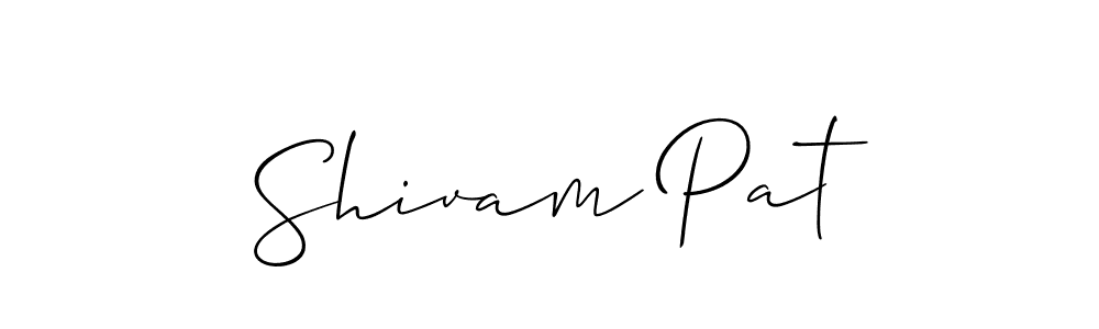 Shivam Pat stylish signature style. Best Handwritten Sign (Allison_Script) for my name. Handwritten Signature Collection Ideas for my name Shivam Pat. Shivam Pat signature style 2 images and pictures png
