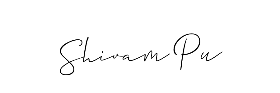 Allison_Script is a professional signature style that is perfect for those who want to add a touch of class to their signature. It is also a great choice for those who want to make their signature more unique. Get Shivam Pu name to fancy signature for free. Shivam Pu signature style 2 images and pictures png
