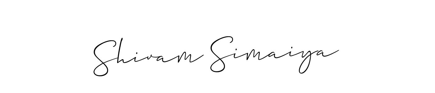 Design your own signature with our free online signature maker. With this signature software, you can create a handwritten (Allison_Script) signature for name Shivam Simaiya. Shivam Simaiya signature style 2 images and pictures png