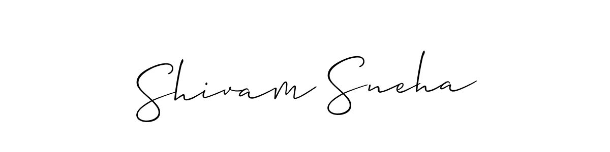 Make a beautiful signature design for name Shivam Sneha. With this signature (Allison_Script) style, you can create a handwritten signature for free. Shivam Sneha signature style 2 images and pictures png