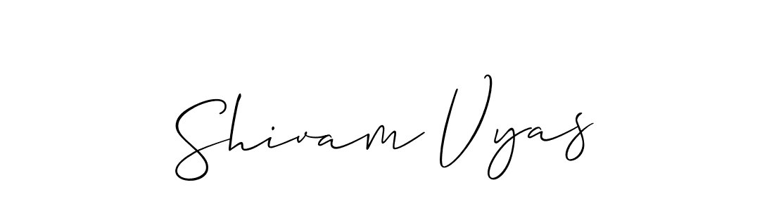 Make a beautiful signature design for name Shivam Vyas. With this signature (Allison_Script) style, you can create a handwritten signature for free. Shivam Vyas signature style 2 images and pictures png