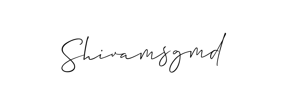 Use a signature maker to create a handwritten signature online. With this signature software, you can design (Allison_Script) your own signature for name Shivamsgmd. Shivamsgmd signature style 2 images and pictures png