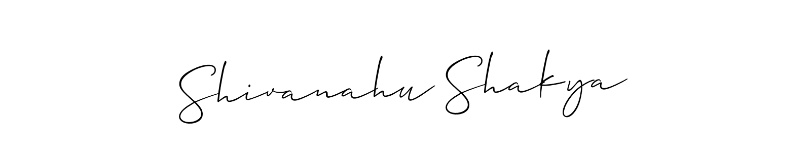 The best way (Allison_Script) to make a short signature is to pick only two or three words in your name. The name Shivanahu Shakya include a total of six letters. For converting this name. Shivanahu Shakya signature style 2 images and pictures png