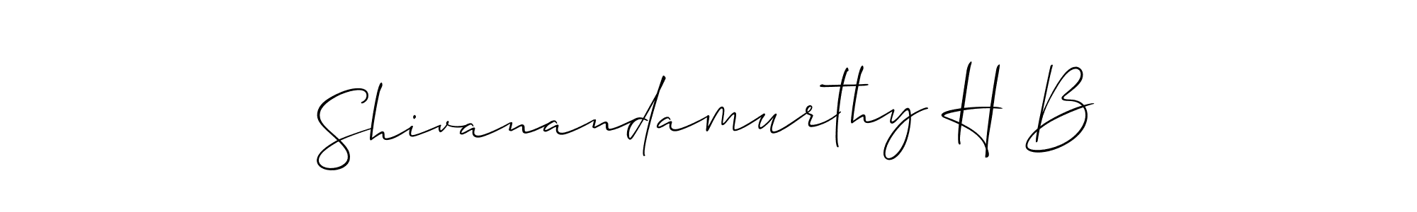 Make a short Shivanandamurthy H B signature style. Manage your documents anywhere anytime using Allison_Script. Create and add eSignatures, submit forms, share and send files easily. Shivanandamurthy H B signature style 2 images and pictures png