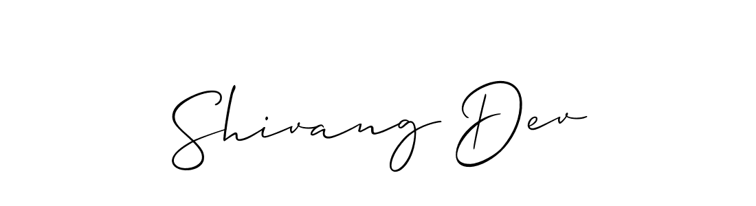 Make a short Shivang Dev signature style. Manage your documents anywhere anytime using Allison_Script. Create and add eSignatures, submit forms, share and send files easily. Shivang Dev signature style 2 images and pictures png