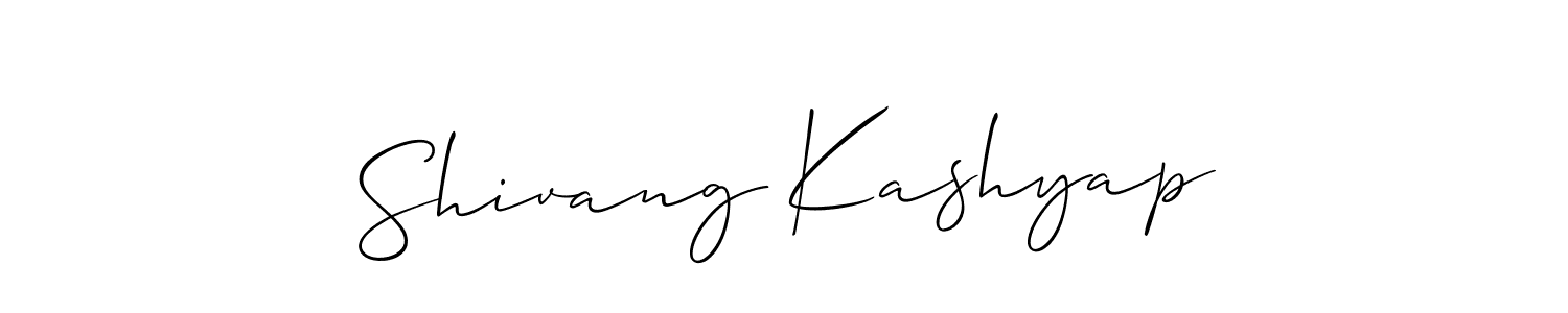 How to make Shivang Kashyap signature? Allison_Script is a professional autograph style. Create handwritten signature for Shivang Kashyap name. Shivang Kashyap signature style 2 images and pictures png