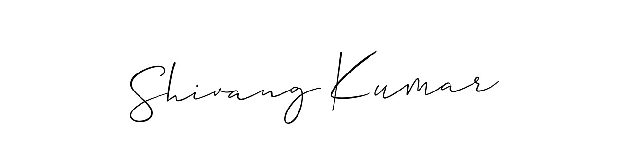 It looks lik you need a new signature style for name Shivang Kumar. Design unique handwritten (Allison_Script) signature with our free signature maker in just a few clicks. Shivang Kumar signature style 2 images and pictures png