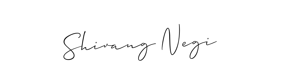 How to make Shivang Negi name signature. Use Allison_Script style for creating short signs online. This is the latest handwritten sign. Shivang Negi signature style 2 images and pictures png