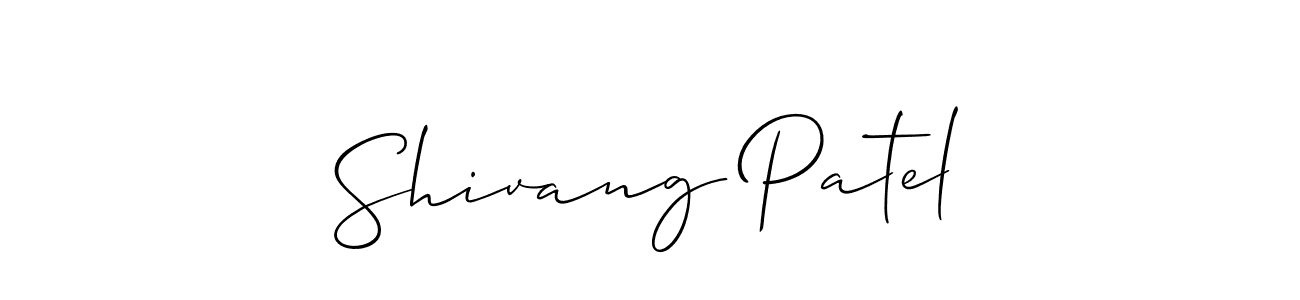 Make a beautiful signature design for name Shivang Patel. With this signature (Allison_Script) style, you can create a handwritten signature for free. Shivang Patel signature style 2 images and pictures png