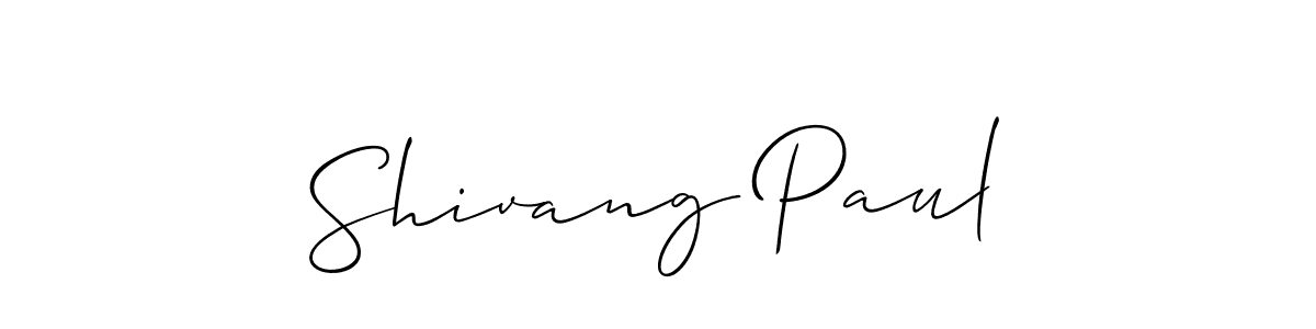 It looks lik you need a new signature style for name Shivang Paul. Design unique handwritten (Allison_Script) signature with our free signature maker in just a few clicks. Shivang Paul signature style 2 images and pictures png