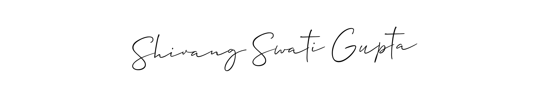 Also You can easily find your signature by using the search form. We will create Shivang Swati Gupta name handwritten signature images for you free of cost using Allison_Script sign style. Shivang Swati Gupta signature style 2 images and pictures png