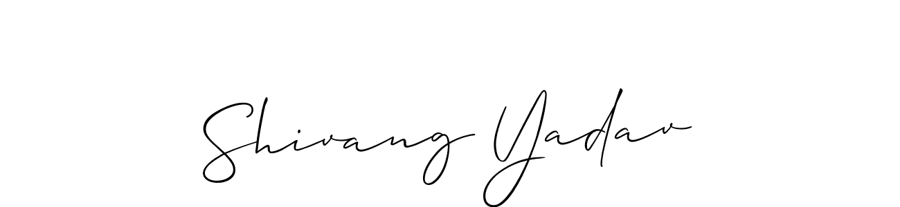 if you are searching for the best signature style for your name Shivang Yadav. so please give up your signature search. here we have designed multiple signature styles  using Allison_Script. Shivang Yadav signature style 2 images and pictures png