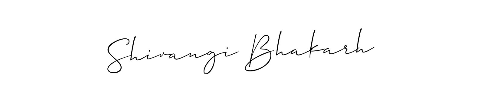 The best way (Allison_Script) to make a short signature is to pick only two or three words in your name. The name Shivangi Bhakarh include a total of six letters. For converting this name. Shivangi Bhakarh signature style 2 images and pictures png