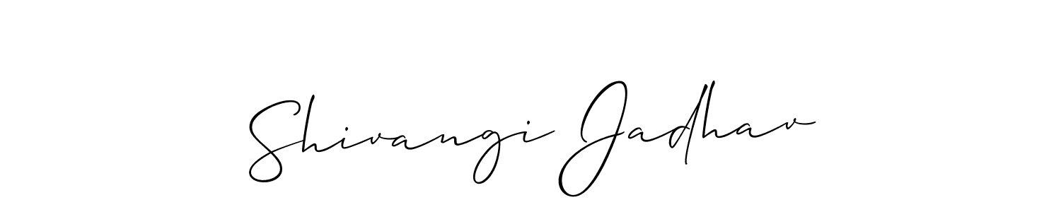 You should practise on your own different ways (Allison_Script) to write your name (Shivangi Jadhav) in signature. don't let someone else do it for you. Shivangi Jadhav signature style 2 images and pictures png