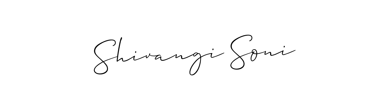 Create a beautiful signature design for name Shivangi Soni. With this signature (Allison_Script) fonts, you can make a handwritten signature for free. Shivangi Soni signature style 2 images and pictures png